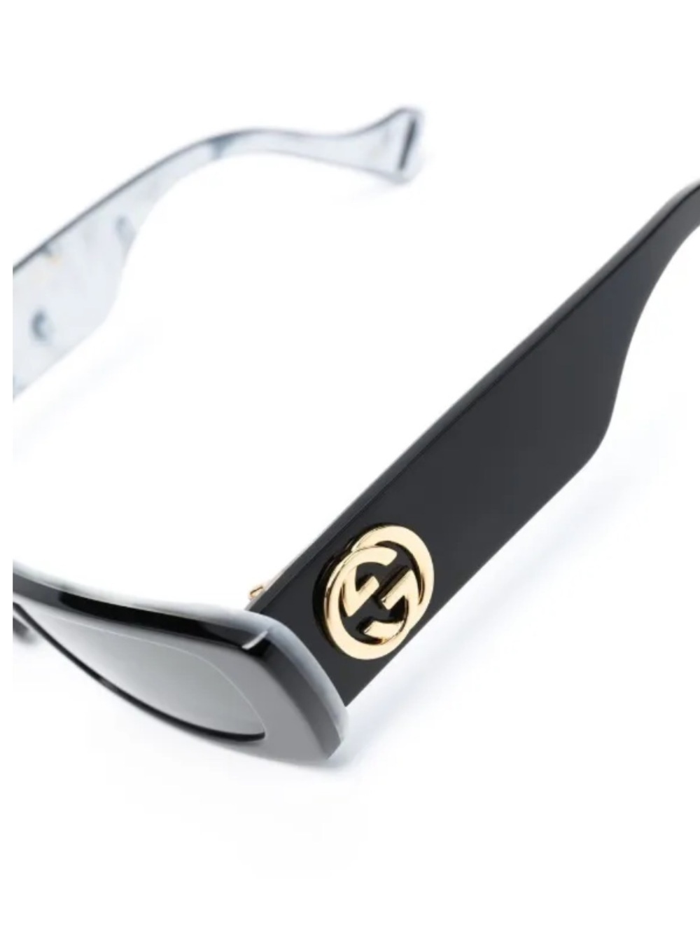 Gucci Black Rectangular Logo-Arm Sunglasses - Picture 3 of 4